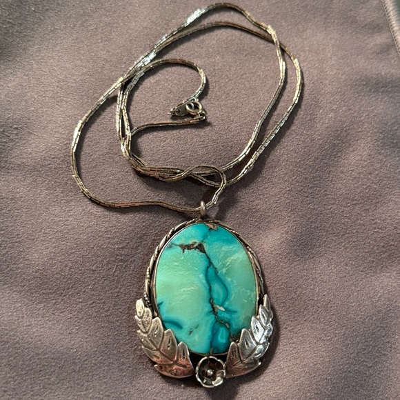 Vintage sterling silver turquoise Jewelry - SOLD  sterling silver turquoise necklace